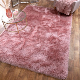 Blush Plain Shaggy Handmade Luxurious Sparkle Rug For Dining Room Bedroom & Living Room-80Cm X 150Cm - thumbnail 1