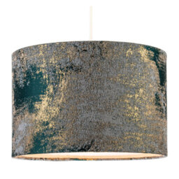 Happy Homewares Forest Green Jacquard Fabric Lamp Shade With Metallic Gold Highlights - thumbnail 2