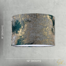 Happy Homewares Forest Green Jacquard Fabric Lamp Shade With Metallic Gold Highlights - thumbnail 7