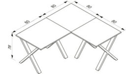 Vcm Desk Lona Silver / White H. 76 X W. 160 X D. 160 Cm - thumbnail 3