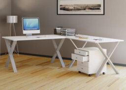 Vcm Desk Lona Silver / White H. 76 X W. 160 X D. 160 Cm - thumbnail 2
