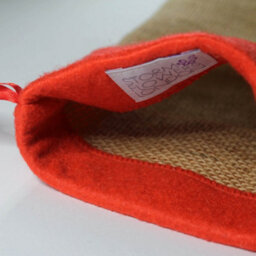 Storm Flowers Garden Hessian Christmas Stocking With Red Trim - thumbnail 4