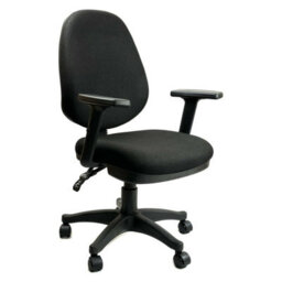Chelsea Office Chair With Adjustable Arms In Black Fabric - thumbnail 1