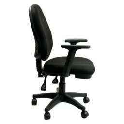 Chelsea Office Chair With Adjustable Arms In Black Fabric - thumbnail 2