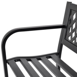 Vidaxl Garden Bench 118 Cm Steel Black - thumbnail 5