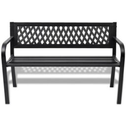 Vidaxl Garden Bench 118 Cm Steel Black - thumbnail 2