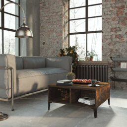 Berkfield Coffee Table Smoked Oak 60X60X30 Cm Engineered Wood - thumbnail 1