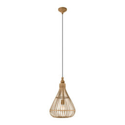 Eglo Amsfield Natural Rattan 1 Light Ceiling Pendant, (D) 35Cm - thumbnail 2