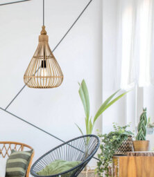 Eglo Amsfield Natural Rattan 1 Light Ceiling Pendant, (D) 35Cm - thumbnail 4