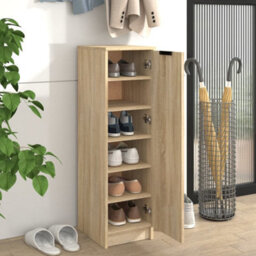 Berkfield Shoe Cabinet Sonoma Oak 30X35X100 Cm Engineered Wood - thumbnail 3