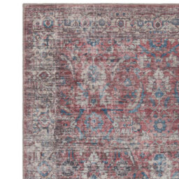 Traditional Red Persian Bordered Abstract Floral Easy To Clean Rug For Living Room Bedroom & Dining Room-120Cm X 170Cm - thumbnail 2
