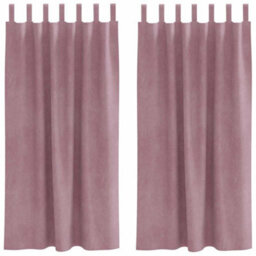 Berkfield Curtains Dark Pink Polyester 140 X 175 Cm Decorative Inlays - thumbnail 2