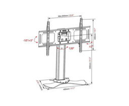 "Duronic Tvs1D1 Tv Stand And Tilting Monitor Bracket, Standing Desktop Mount With Vesa 600X400 For Flat Screen Television 37-65""" - thumbnail 2