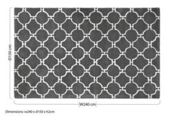 Orsina Large Grey Hand Woven Rug, Durable Wool Cotton Blend Kensington Rug, Soft Underfoot Circle Design Rug - thumbnail 4