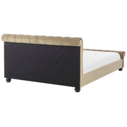 Beliani Bed Velvet Avallon 180 X 200 Cm (Eu Super King) Beige - thumbnail 5