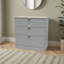 Imola Ready Assembled Matt Grey No Effect 3 Drawer Chest (H)791mm (W)766mm (D)395mm - thumbnail 1