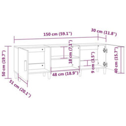 Berkfield Tv Cabinet Concrete Grey 150X30X50 Cm Engineered Wood - thumbnail 8