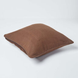 Homescapes Cotton Rajput Ribbed Chocolate Cushion Cover, 45 X 45 Cm - thumbnail 3