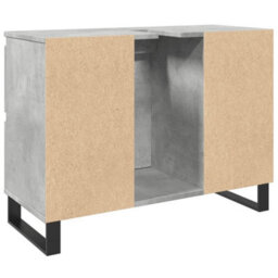 Berkfield Bathroom Sink Cabinet Concrete Grey 80X33X60 Cm Engineered Wood - thumbnail 6