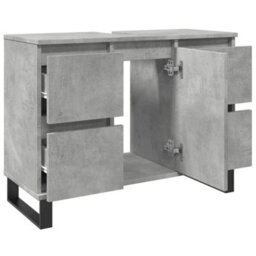 Berkfield Bathroom Sink Cabinet Concrete Grey 80X33X60 Cm Engineered Wood - thumbnail 7