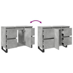 Berkfield Bathroom Sink Cabinet Concrete Grey 80X33X60 Cm Engineered Wood - thumbnail 8