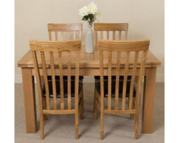 That's Furniture Richmond 140Cm - 220Cm Oak Extending Dining Table And 4 Chairs Dining Set With Harvard Chairs - thumbnail 2