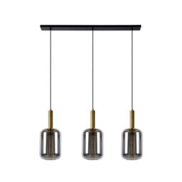 Lucide Joanet Modern Bar Pendant Light - 3Xe27 - Smoke Grey - thumbnail 3