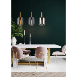 Lucide Joanet Modern Bar Pendant Light - 3Xe27 - Smoke Grey - thumbnail 5