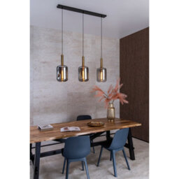 Lucide Joanet Modern Bar Pendant Light - 3Xe27 - Smoke Grey - thumbnail 4