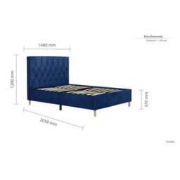 Birlea Loxley Double Bed Frame In Blue - thumbnail 9