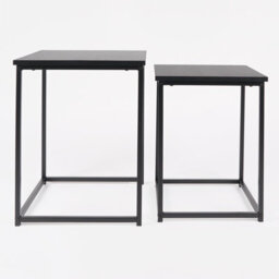 Ohs Manhattan Set Of 2 Square Nest Of Tables Modern End Side Coffee Table - Black - thumbnail 5