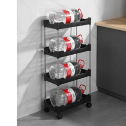 Black 4 Tier 13Cmx35Cmx85Cm Kitchen Trolley Rack Holder Storage Shelf Organiser - thumbnail 4