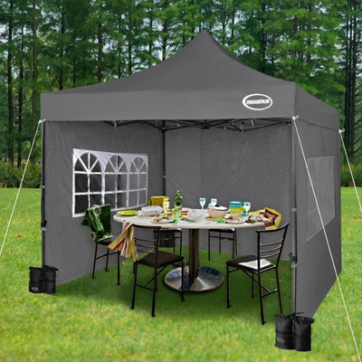 Mcc Direct Maximus 3X3 Heavy Duty Pop Up Grey Gazebo With Sides - image 1