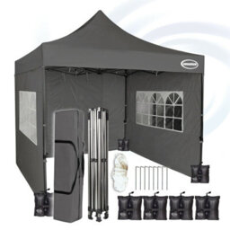 Mcc Direct Maximus 3X3 Heavy Duty Pop Up Grey Gazebo With Sides - thumbnail 2