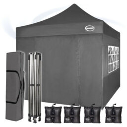 Mcc Direct Maximus 3X3 Heavy Duty Pop Up Grey Gazebo With Sides - thumbnail 3