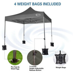 Mcc Direct Maximus 3X3 Heavy Duty Pop Up Grey Gazebo With Sides - thumbnail 7