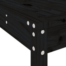 Berkfield 3 Piece Garden Bar Set Black Solid Wood Pine - thumbnail 7
