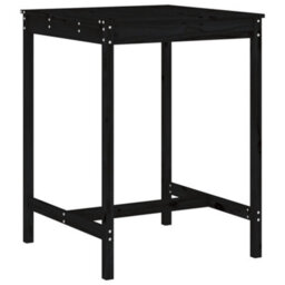 Berkfield 3 Piece Garden Bar Set Black Solid Wood Pine - thumbnail 6