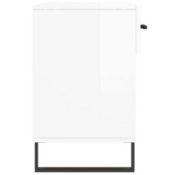 Berkfield Industrial Shoe Bench High Gloss White 102X35X55 Cm Engineered Wood - thumbnail 7
