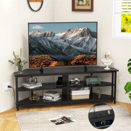Gainoom 55Inch Media Entertainment Center Corner Tv Stand For Tvs Up To 60Inch Tv - thumbnail 7