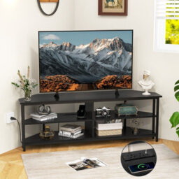 Gainoom 55Inch Media Entertainment Center Corner Tv Stand For Tvs Up To 60Inch Tv - thumbnail 5