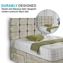 Dining Tables Rio Matching Headboard Divan Set, 2 Drawer On Same Side With Sprung 1500 Comfort Mattress - Double - thumbnail 3