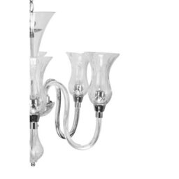Orsina Glass And Chrome 6 Arm Chandelier, Elegant Glass Lighting Fixture, Chrome Finish Chandelier, Ceiling Light - thumbnail 4