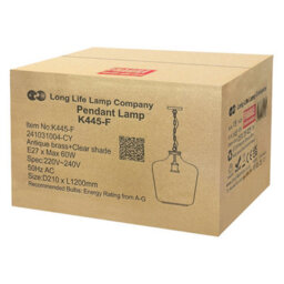 Long Life Lamps Company Industrial Antique Bras Clear Glass Bell Ceiling Pendant Light K445 - thumbnail 9