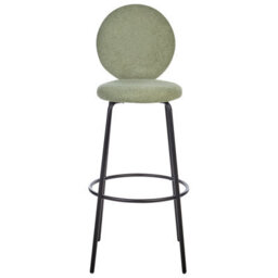 Wyld And Coco Light Green Boucle Bar Stools Set Of 2 Armless With Black Steel Legs Modern Dining - thumbnail 1