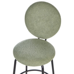 Wyld And Coco Light Green Boucle Bar Stools Set Of 2 Armless With Black Steel Legs Modern Dining - thumbnail 6