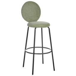 Wyld And Coco Light Green Boucle Bar Stools Set Of 2 Armless With Black Steel Legs Modern Dining - thumbnail 5