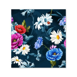 Warren Reed Designer Poppy Flowers With Chamomile Premium Glass Kitchen Splashback W700mm X H650mm - thumbnail 2