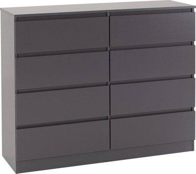 Seconique Malvern 8 Drawer Chest Grey Recessed Handles Metal Runners - image 1