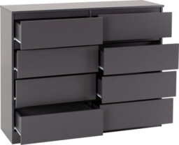 Seconique Malvern 8 Drawer Chest Grey Recessed Handles Metal Runners - thumbnail 2